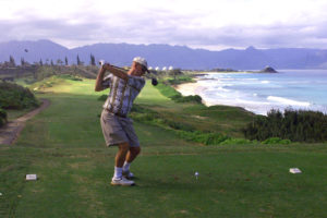 golfer in Hawaii with tight hamstrings Tight hamstrings can break even the best golfer's concentration.