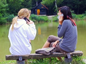 Women on cellphones