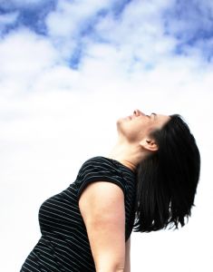 breathing woman