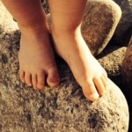 Two-year old toes are gripping and connecting.