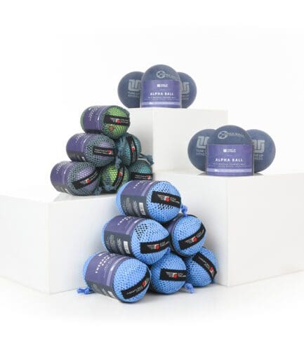 [photo] The Pro 6 Pack Physical Therapy Balls in four stacks of therapy balls